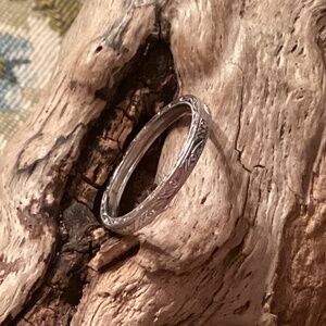 Tacori Sterling Silver Etched Wedding Band Ring Size 11